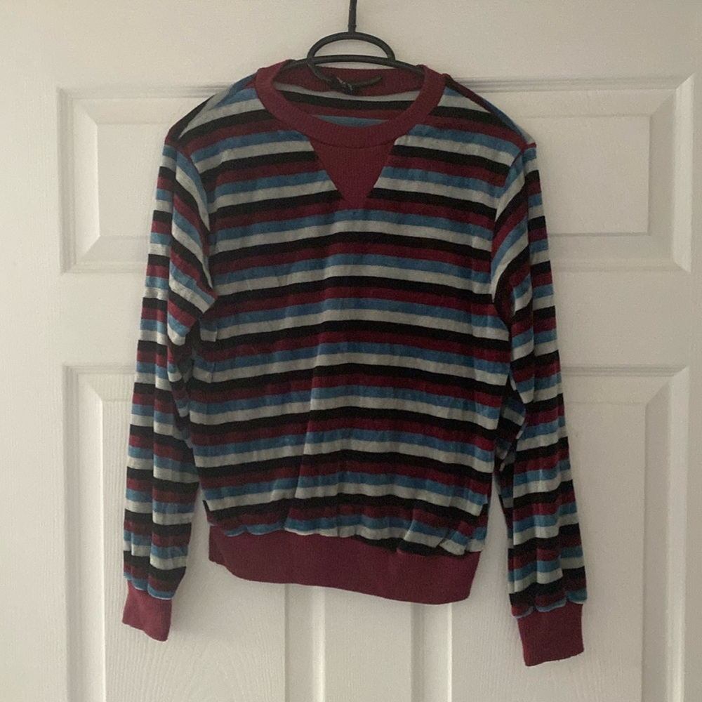 Vintage Striped Velvet Long Sleeve